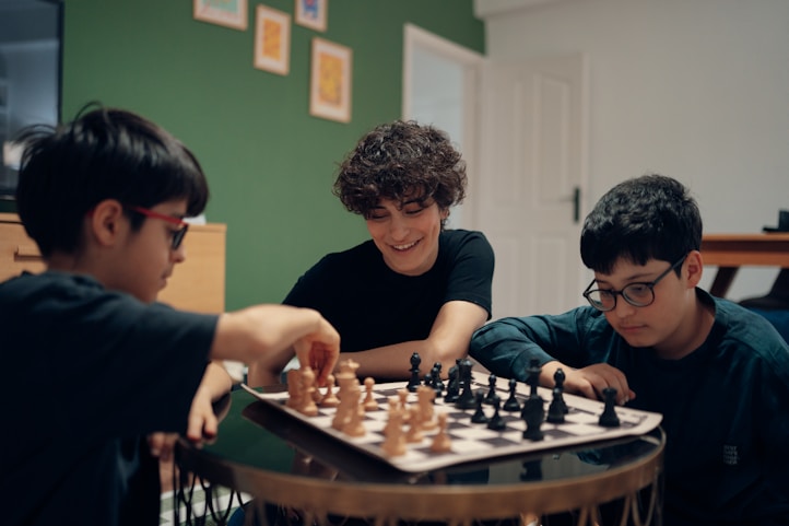 Kids playing chess